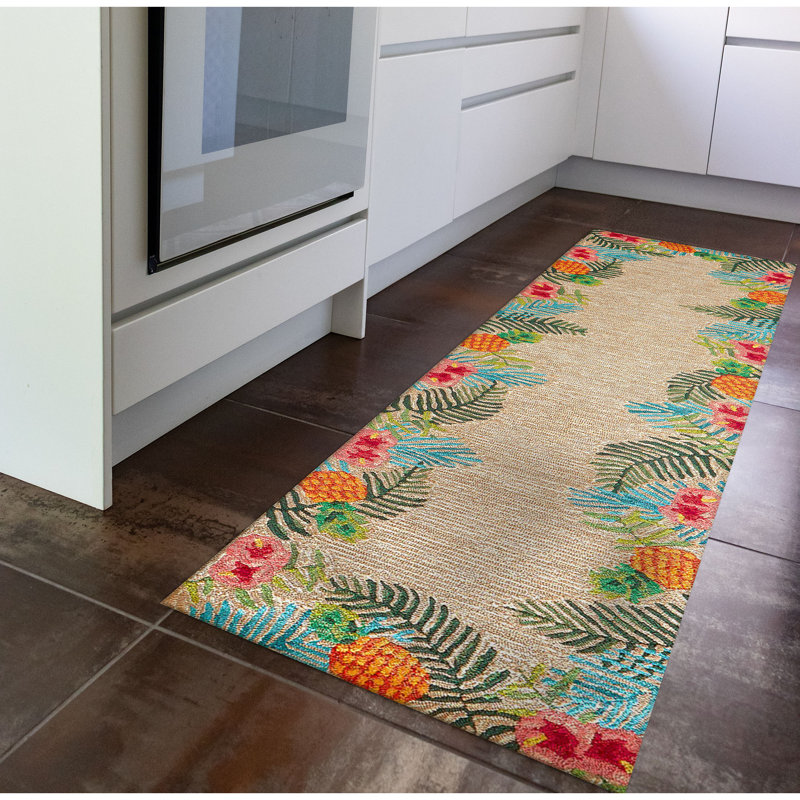 Demirhan Performance Hand Tufted Floral Indoor / Outdoor Rug, Runner 2' x 8'