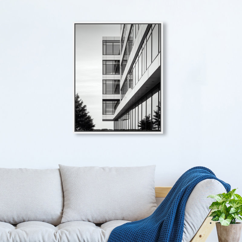 Glass Labyrinth II Architecture Canvas Print by Oliver Gal, Black Frame, 16 x 20, 17"H x 21"W, White Floater Frame