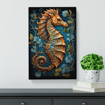 Seahorse Nouveau - Wrapped Canvas Print