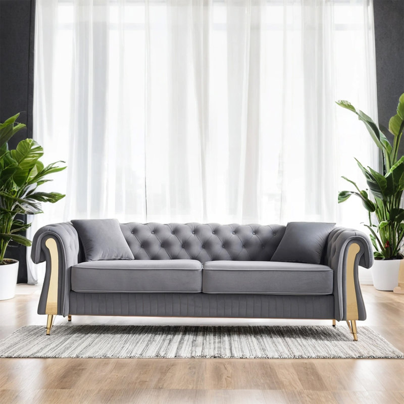 Canapé de salon Chesterfield, Grey