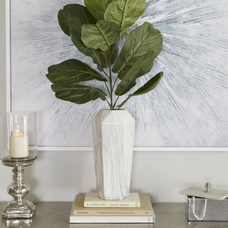 Vase en céramique, Blanc / gris