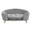 Structure de lit pour chien surélevée pour petit chien, lit en velours côtelé avec pieds en bois d'hévéa et mousse de soutien, gris, assemblage facile-233018407
