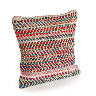 Housse de coussin en coton à chevrons