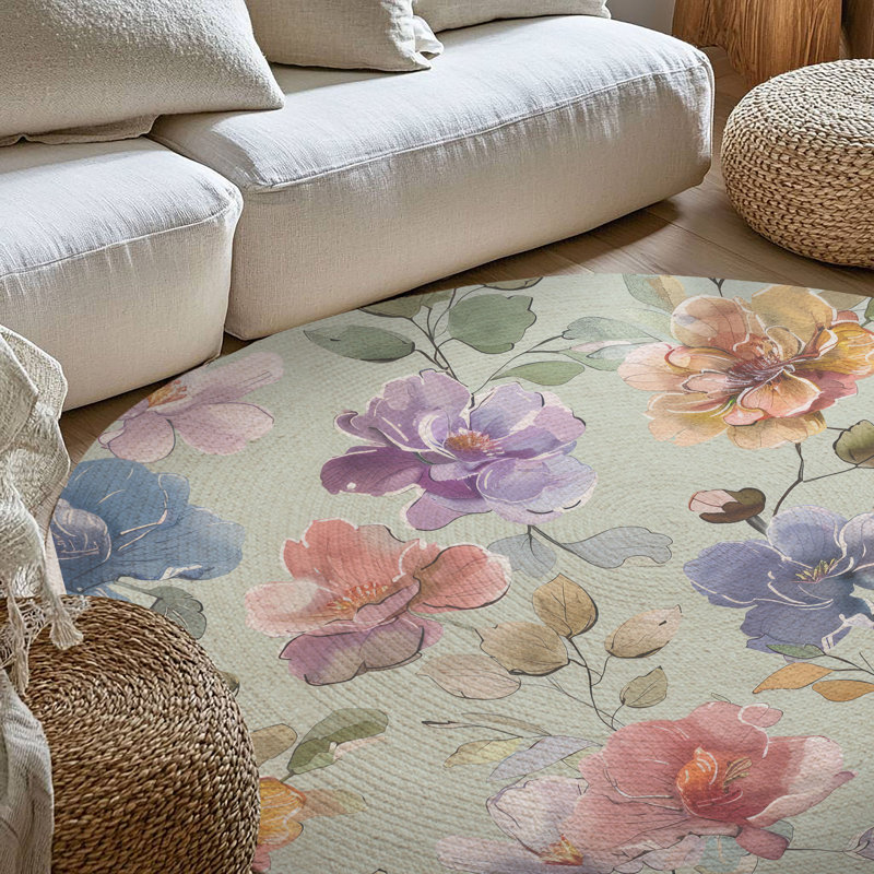 Tapis tressé Blossom Stream, Rond 5 pi