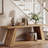 62.99" Solid Wood Console Table, Farmhouse Low Entryway Table With Storage