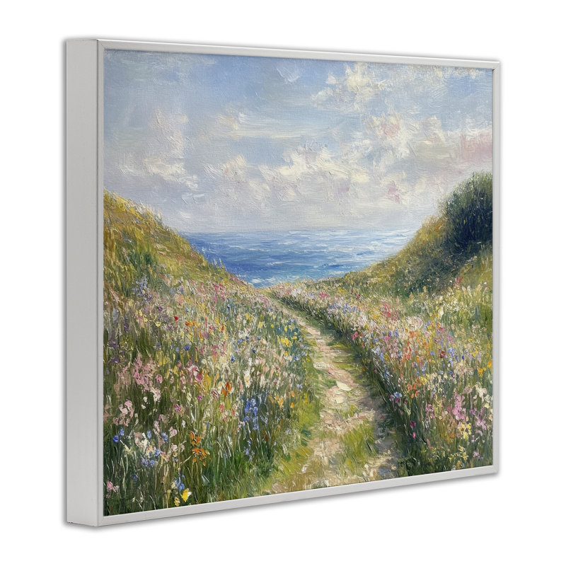 Giclée encadrée «Well Worn Coastal Path», conception par Petal Prints Design, H 24 po x l 30 po