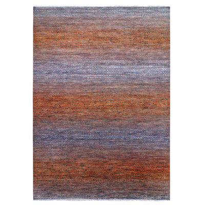 Tapis oriental en laine noué à la main épaisse et moelleuse de 10 pi 3 po x 14 po orange de la collection Chiaroscuro 587F934EA22F4521B9A14FD9A81EAC1A