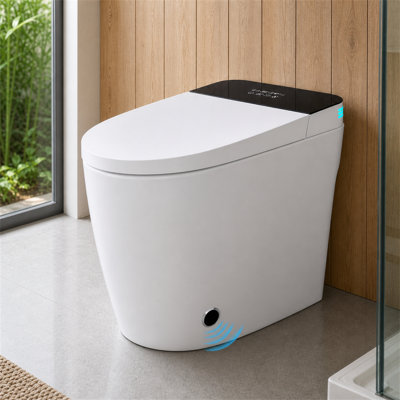 Smart Toilet With Auto-Flush, Heated Seat & Bidet Function, UV-C Self-Cleaning Nozzle, Warm Air Dryer, And Multiple Safety Protection
