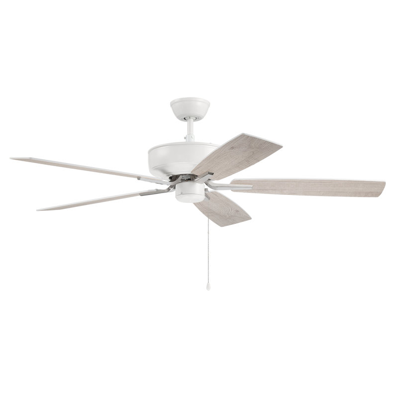 Pro Plus 52" Fan 52'' Ceiling Fan, White/Polish Nickel With White Oak Blades