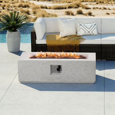 Rectangle Magnesium Oxide Propane Smokeless Fire Pit Table