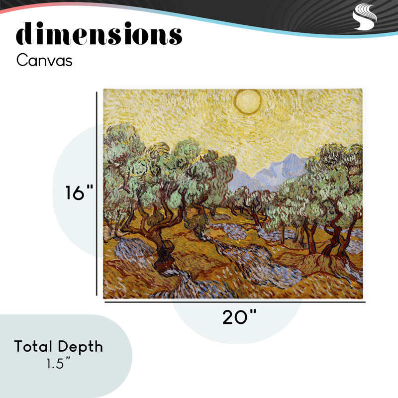 Olive Van Gogh, toile par Vincent Van Gogh, H 16 po x l 20 po