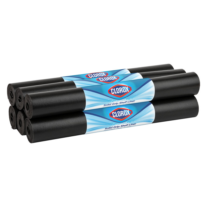 Solid Grip Shelf Liner with Clorox, 7.13" H x 7.13" W x 20.68" D, Black