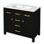 Ensemble de meuble-lavabo simple 36 po avec 4 tiroirs et 2 armoires 36 po Bathroon-1132977246