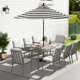 Willesden Rectangular Aluminum Dining Set with Cushions