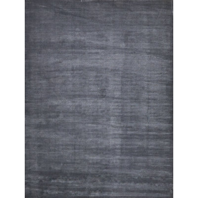 Velutto Modern Handmade Silky Nylon In Gray Area Rug