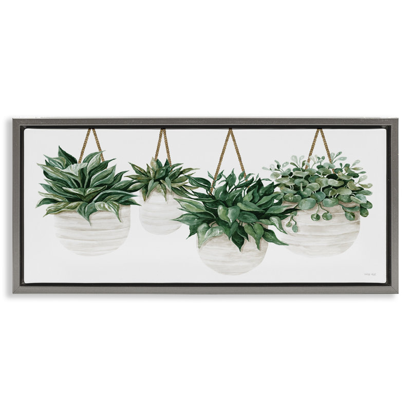 Jardinières suspendues, Cadre flottant gris lustré, H 14 po x l 31 po