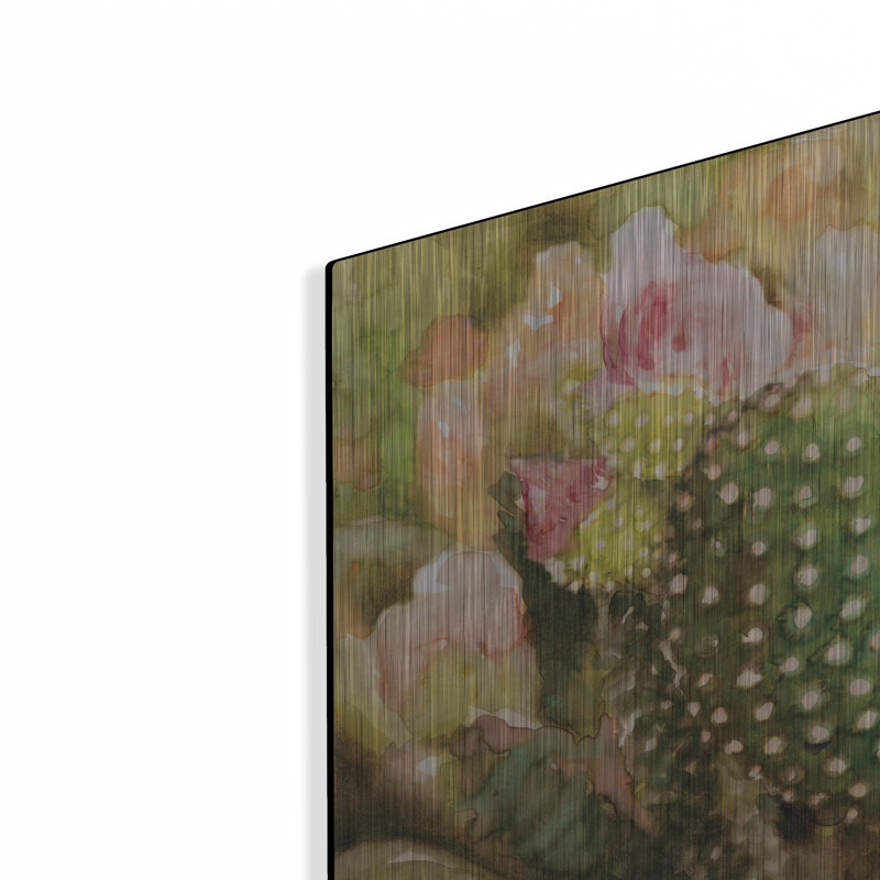 «Cactus Flowers» par Stellar Design Studio, art mural en métal, 16 po x 12 po, H 12 po x l 16 po