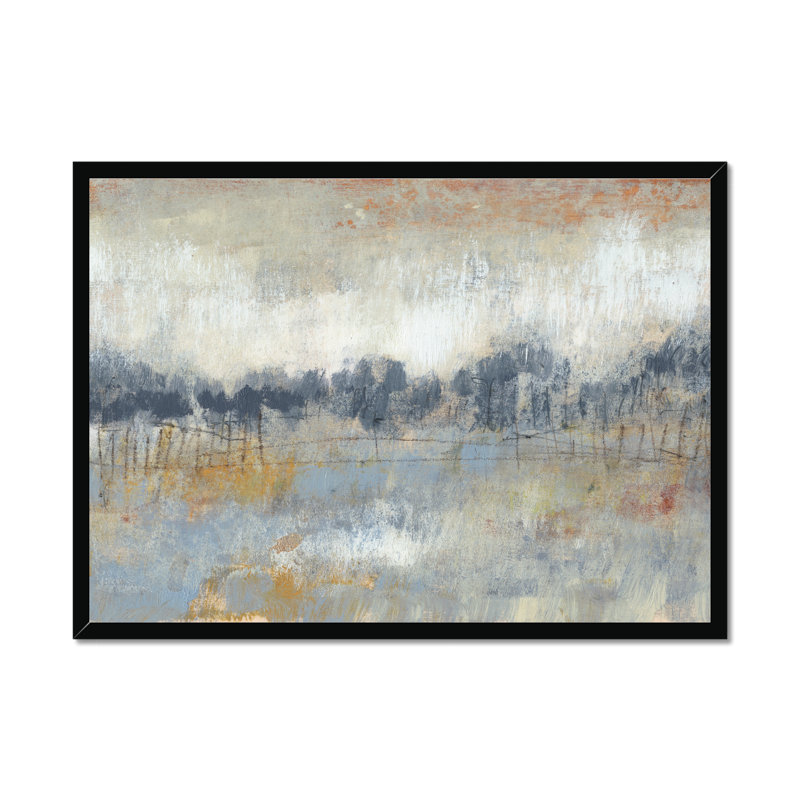 Cool Grey Horizon II by Jennifer Goldberger - Painting, Black Framed Paper Print, 24cm H x 34cm W