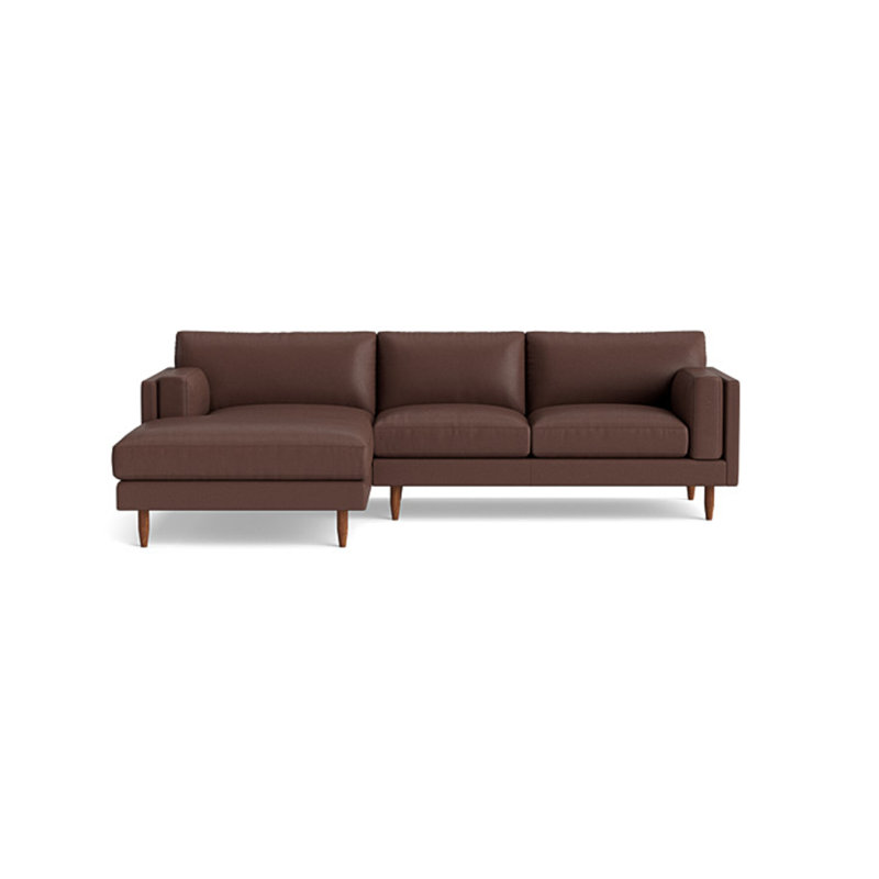 Skinny Fat Chaise Sectional, Leather - Butterscotch, Left Hand Facing