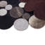 Tapis rond en cuir de vache noir et gris_Round 5 pi-1090436098