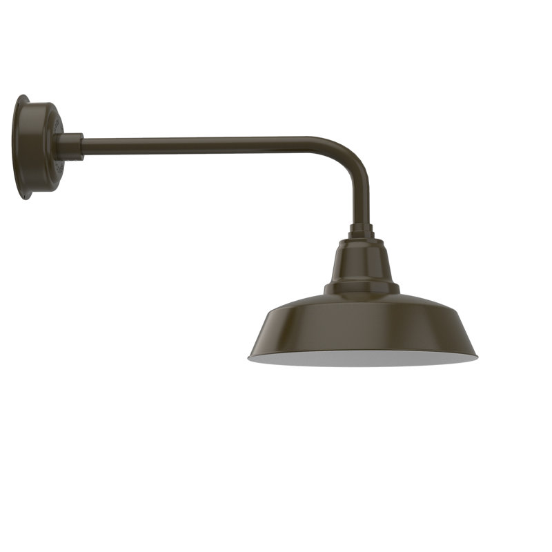 Luminaire de grange d’extérieur Vandervliet, H 15,62 po x l 14 po x P 33,25 po, Bronze acajou
