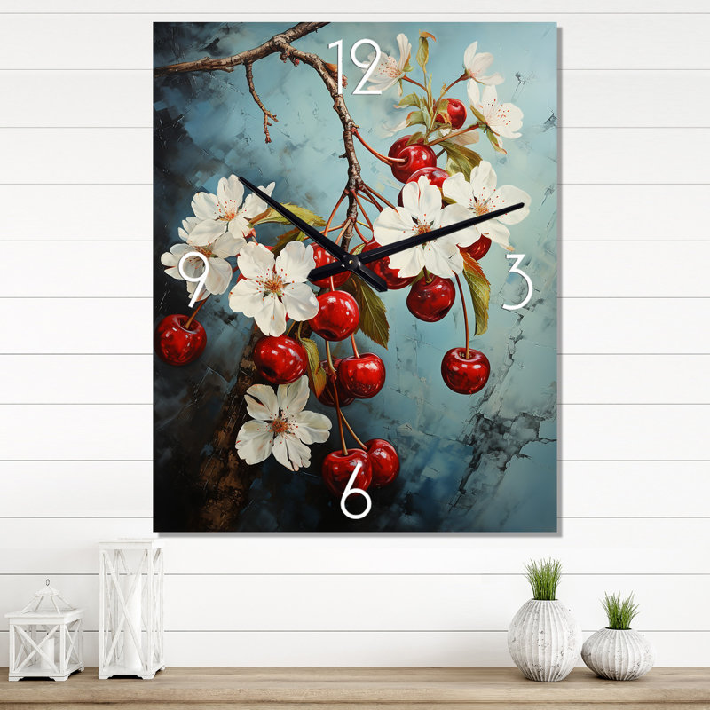 Horloge murale Chartling Cherry Charm - Popart, Très grand
