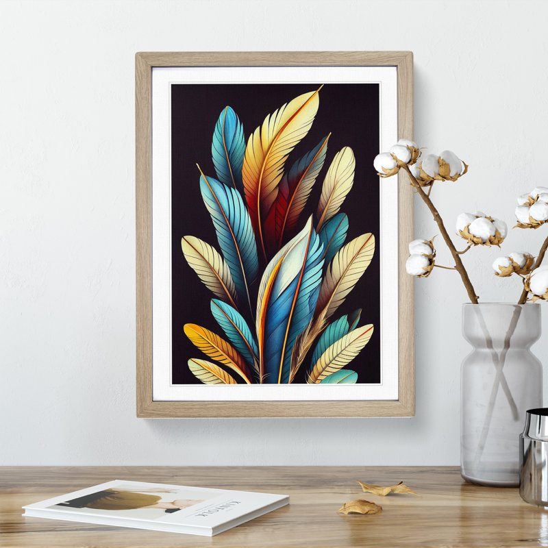 Sweet Feathers - Framed Print, Oak Framed, 64cm H x 46cm W x 2cm D