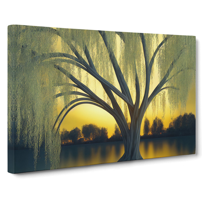 Dramatic Weeping Willow Tree - Wrapped Canvas, 35cm H x 50cm W x 3cm D