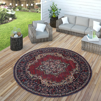 Round Revamp Oriental Indoor / Outdoor Area Rug