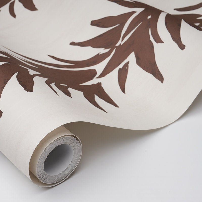Schumacher x Backdrop White Lotus Wallpaper, Cocoa, Non-Woven