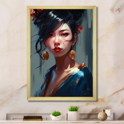 Dame japonaise élégante - peinture sur toile
