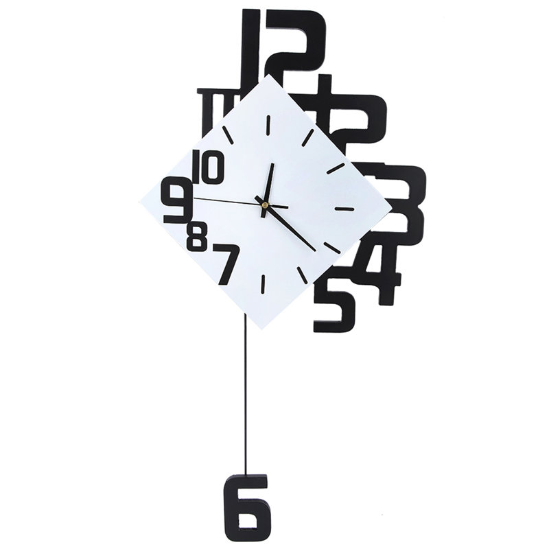 Wall Pendulum Clock, Smooth Decorative Non Toxic MDF Mounted Clock  for Living Room
