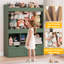 Boîte de rangement pour jouets de 51,7 po de hauteur, rangement pour animaux en peluche de grande capacité avec 2 tiroirs de rangement mobiles, 3 cubes de rangement, bibliothèque pour chambre d'enfant, salle de jeux (vert)-448699762