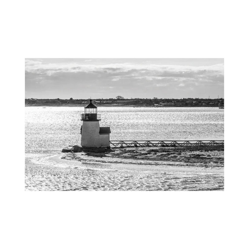 Usa, New England, Massachusetts, Nantucket Island, Nantucket Town, Brnt Point Lighthouse from Nantucket Ferry 1 Piece Wrapped Canvas Wall Art