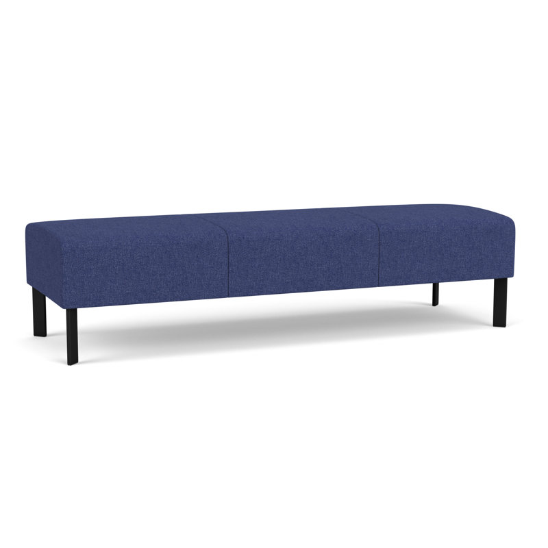 Luxe Lounge Reception 3 Seat Bench, Black Steel, Archetype Admiral