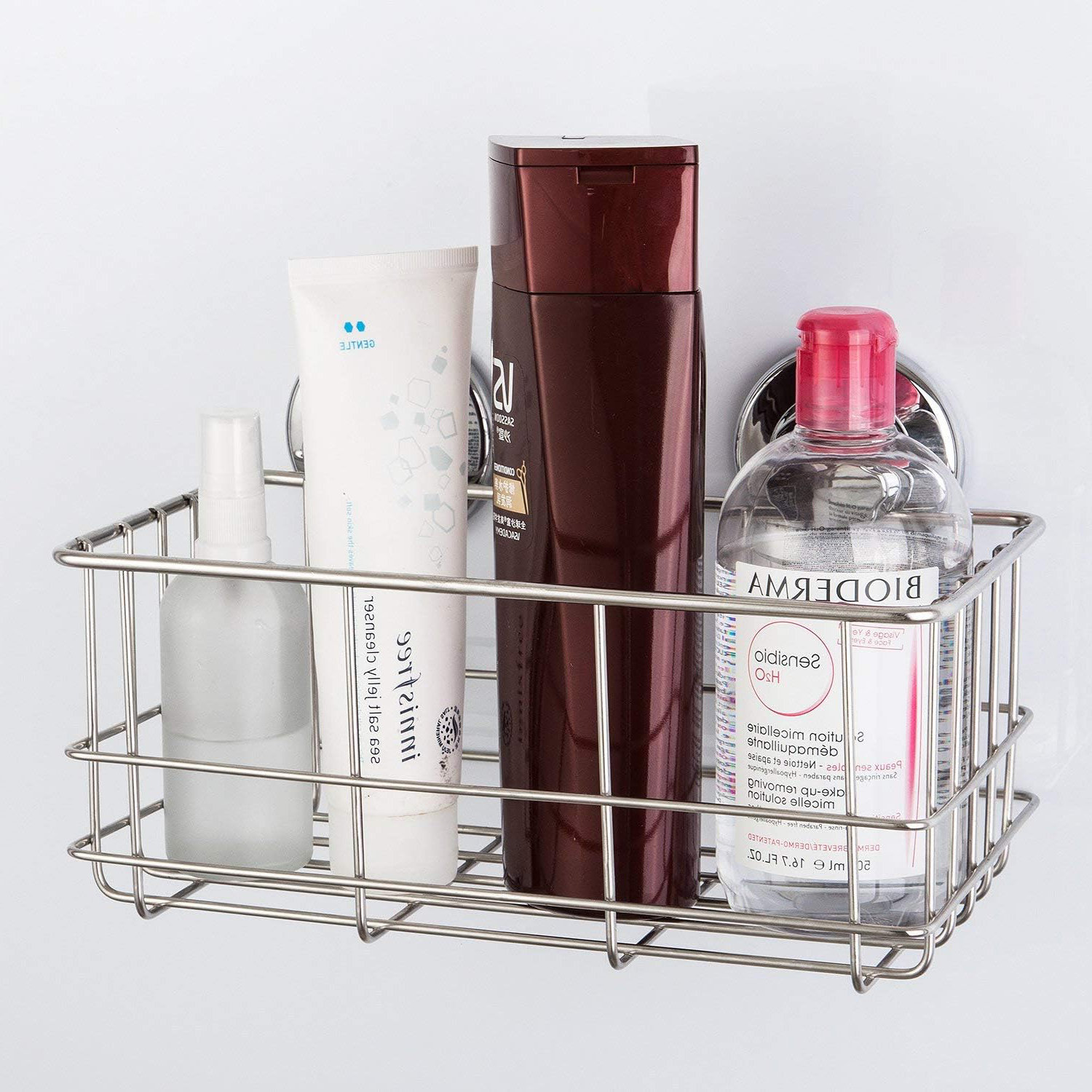 Rebrilliant Suction Cup Deep Shower Caddy Bath Wall Shelf for Large ...