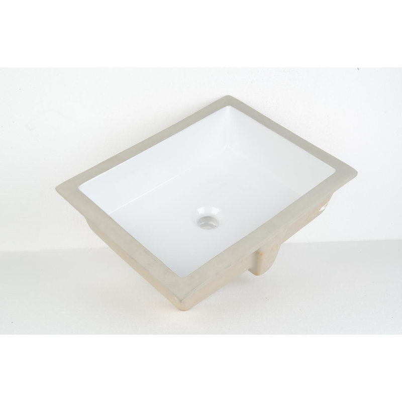 D'Vontz 14.13'' Vitreous China Rectangular Bathroom Sink with Overflow, Biscuit