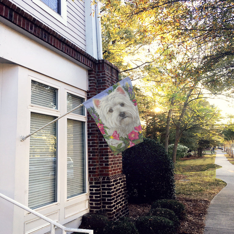 Drapeau de maison Hvidovre Sheltie Halloween en polyester à 2 faces 3 x 2 pi, Westie pétunia