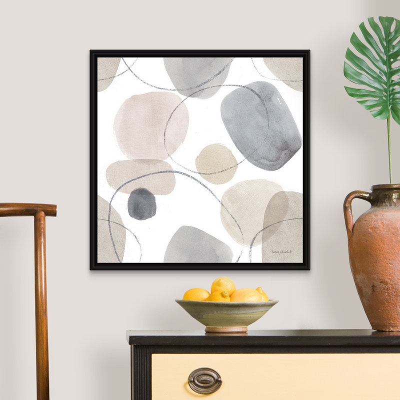 «Think Neutral 14» par Lisa Audit - reproduction d'art, Toile avec cadre noir, H 26 po x l 26 po x P 1,75 po
