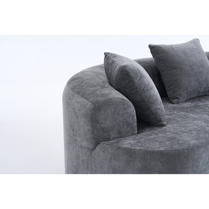 Causeuse incurvée moderne en chenille à compression 79 po pour la maison