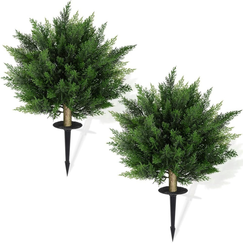22 "Faux plantes topiaires en cèdre artificiel avec piques au sol