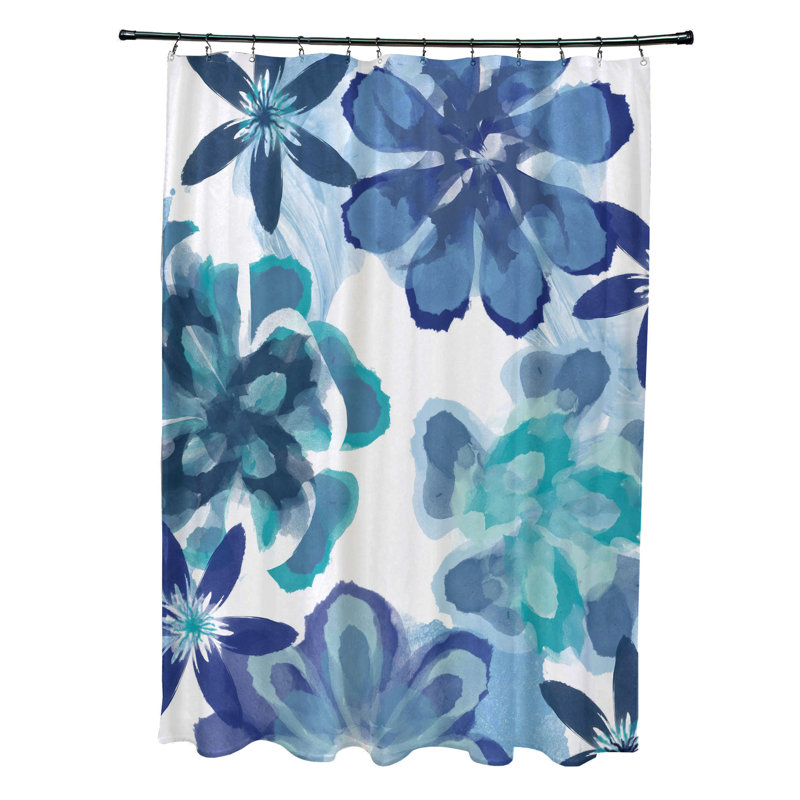 Rideau de douche simple Miki, Bleu
