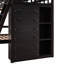Twin Over Full Wooden Bunk Bed With 6 Drawer Choices, Adjustable Shelf Layouts & Mobile Wheels, -Coloured Architecture Sections-36566875