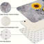 Grey Sunflower Kitchen Mats, 2 Pack Boho Rugs For Kitchen & Entryway