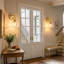 Applique murale moderne 1 lumière avec abat-jour en verre transparent-2096092700