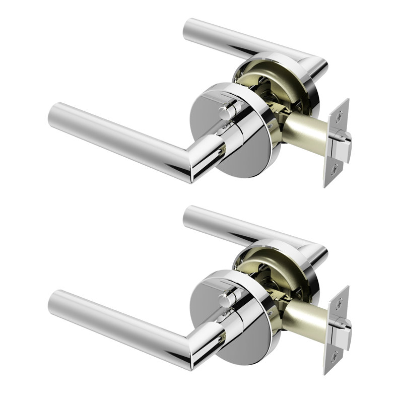 Stark Privacy Door Lever Modern Concealed Design For (Bed & Bath) – Sleek Minimalist Style in Chrome, Chrome