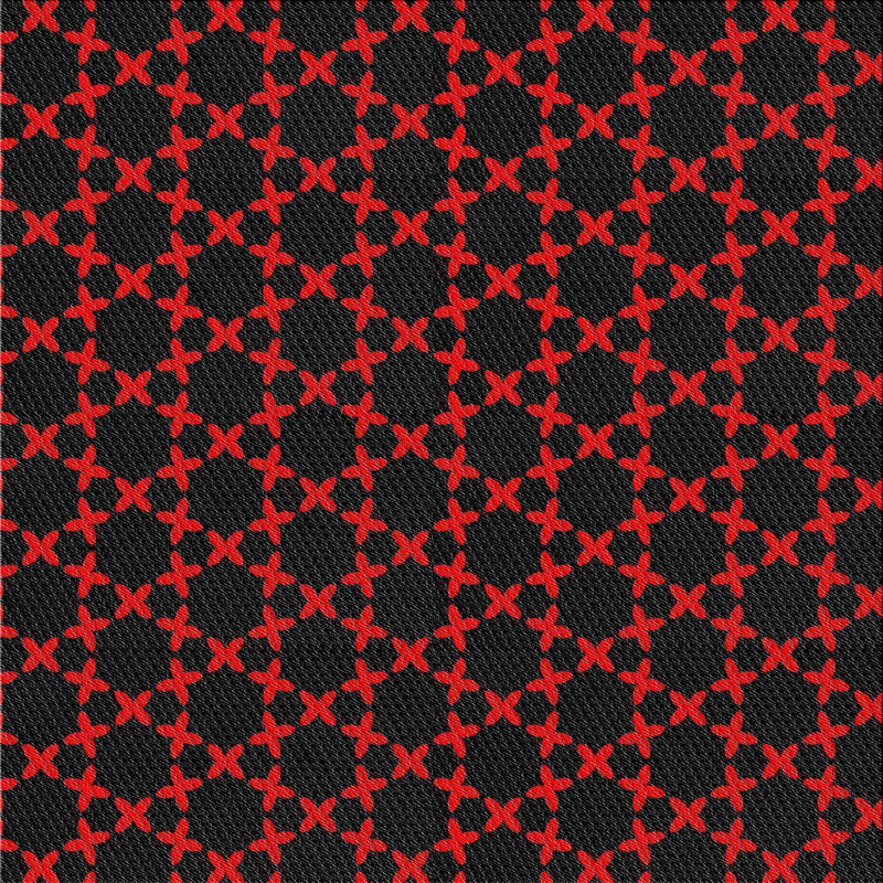 Tapis rouge / noir Power Loom, Carré 6 pi