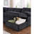 Dark Gray Chenille L-Shaped Medium-Firm 5 Sectional, Pull-Out , Storage Chaise, And Toss Pillows-1946141236-1946141238