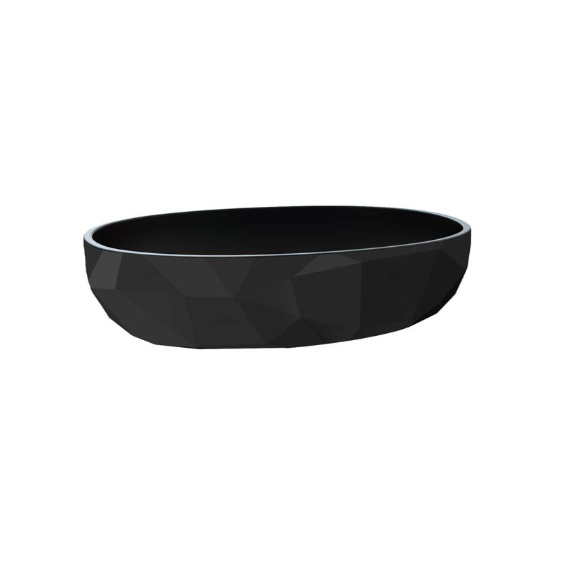 Arte 22" x 15" Ceramic Oval Vessel Sink, Matte Black, Matte Black
