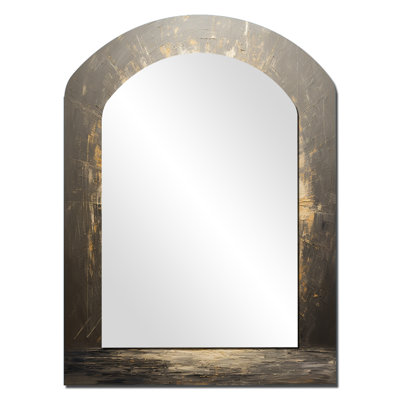 Zen Meditation Position - Meditation Asymmetrical Unique Wall Mirror, Traditional Arch Mirror, Printed Metal Art